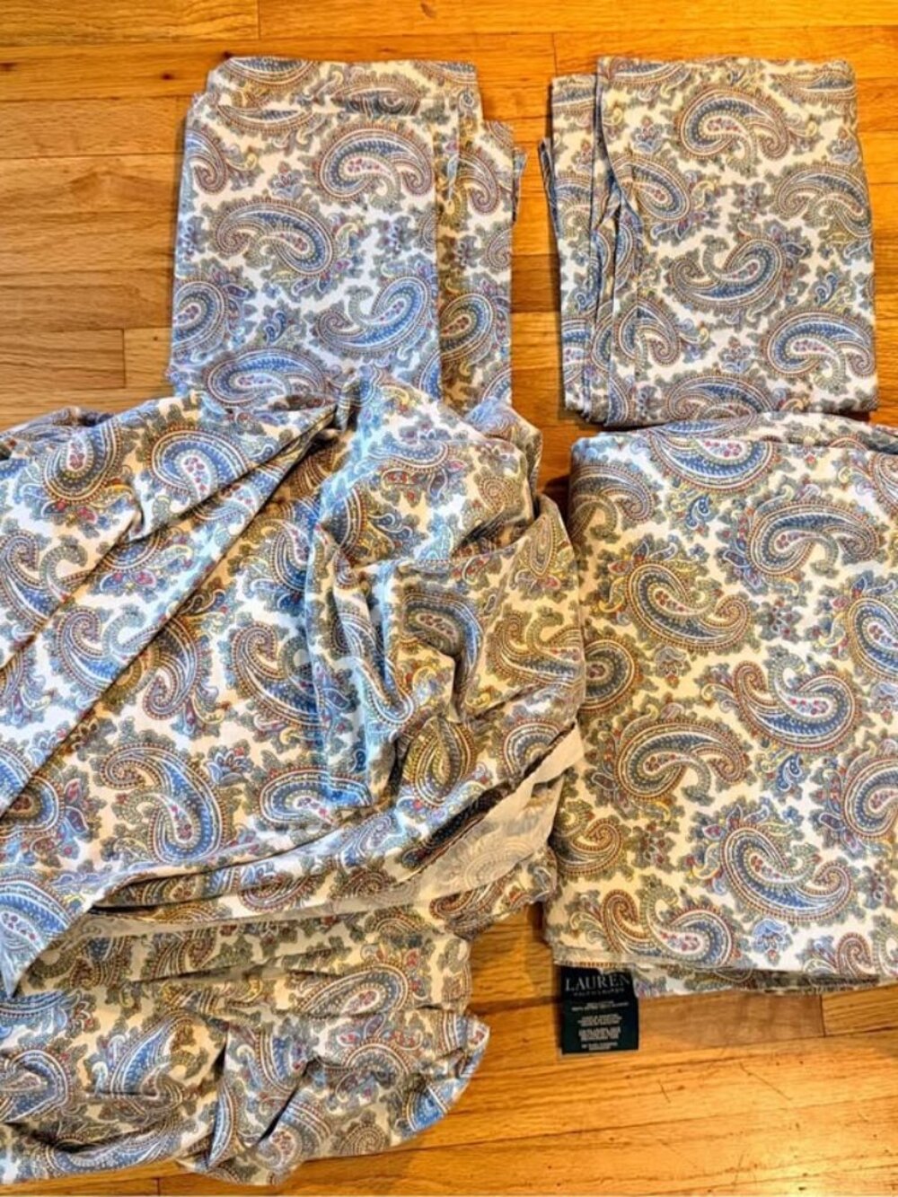 Ralph Lauren QUEEN Paisley 100% Cotton 4PCS Sheet Set